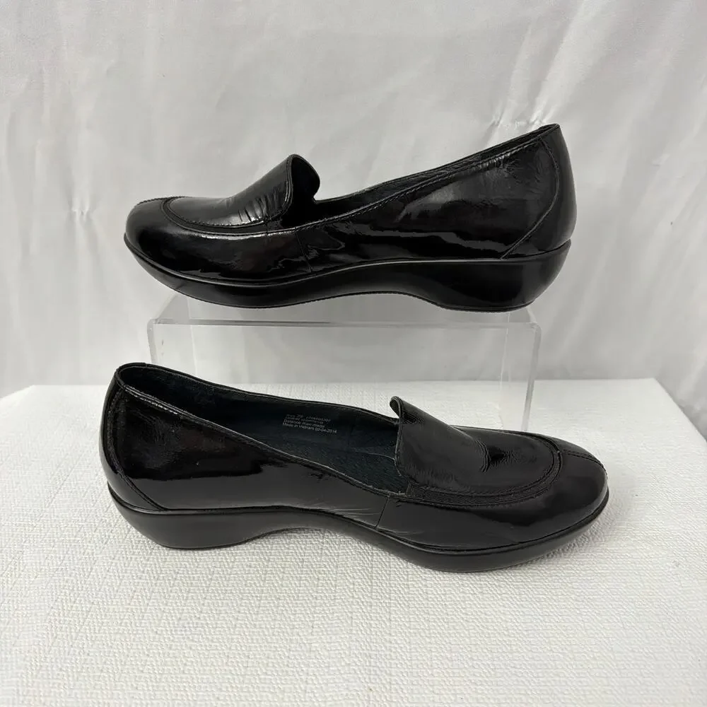 Dansko Shoes Womens Size 9 Black Patent Leather Debra Wedge